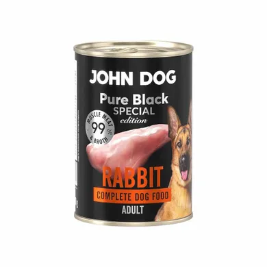 John Dog, Pure Black Special Edition, karma dla psa, królik, 400g