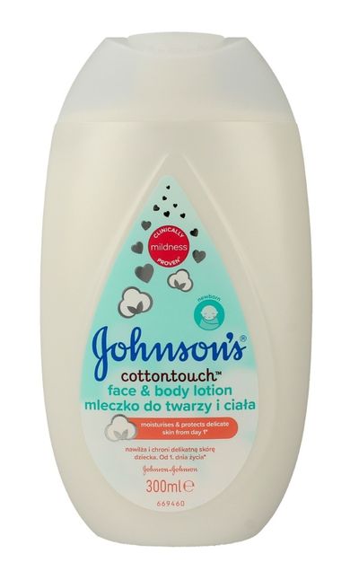 Johnson's Baby Cotton Touch, mleczko do twarzy i ciała dla dzieci, 300 ml