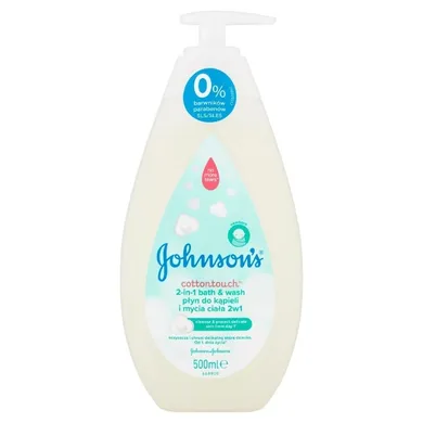 Johnson's Baby Cotton Touch, płyn do kąpieli i mycia ciała 2w1 dla dzieci, 500 ml