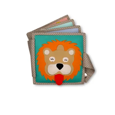 Jolly Designs. Lew. Książeczka sensoryczno-manipulacyjna