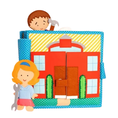 Jolly Designs. Zawody. Książeczka sensoryczno-manipulacyjna