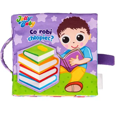 JollyBaby, Co robi chłopiec? książeczka sensoryczna