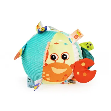 JollyBaby, Ocean, sensoryczna piłeczka z grzechotką i gryzakiem