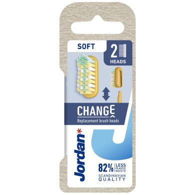 Jordan, Change wymienne główki do szczoteczki do zębów, Soft, 2 szt.