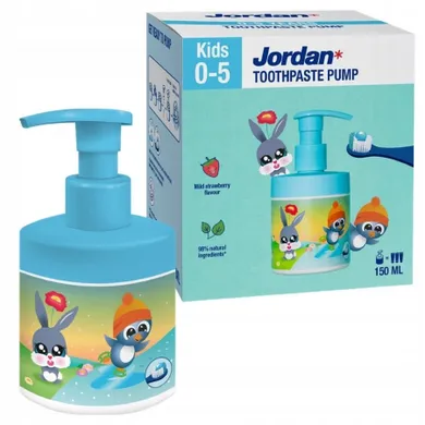 Jordan, Kids, pasta dla dzieci, truskawkowa, 0-5l, 150 ml