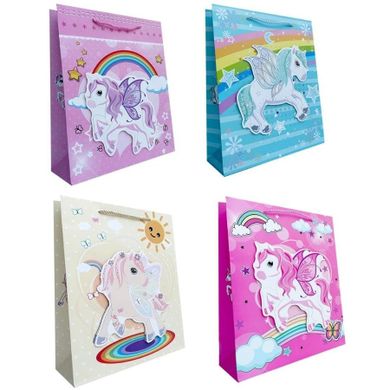 Ju-piter, torebka prezentowa, dziecięca, rozmiar M, Jednorożec 3D, 1 szt.