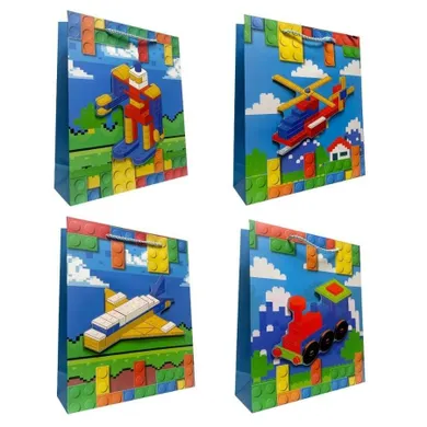 Ju-piter, torebka prezentowa, dziecięca, rozmiar M, klocki 3D, 1 szt.