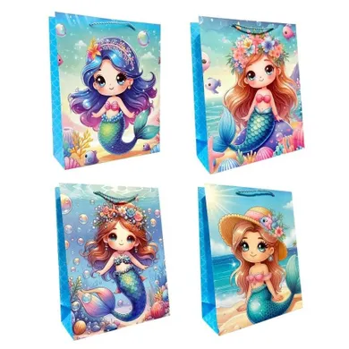 Ju-piter, torebka prezentowa, dziecięca, rozmiar S, Syrenki, 1 szt.