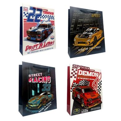 Ju-piter, torebka prezentowa, rozmiar M, Racing, metalizowana, 1 szt.