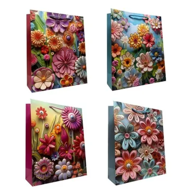 Ju-piter, torebka prezentowa, rozmiar S, Kwiaty metal, 1 szt.