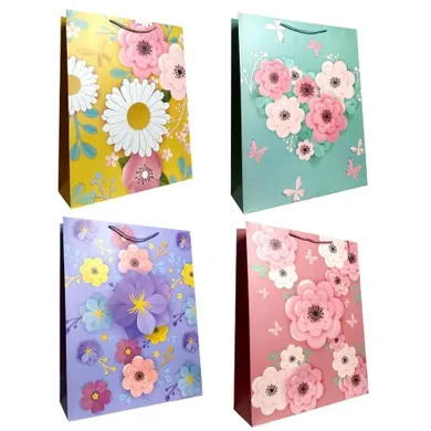 Ju-piter, torebka prezentowa, rozmiar XXL, Kwiaty szerokie dno, 1 szt.