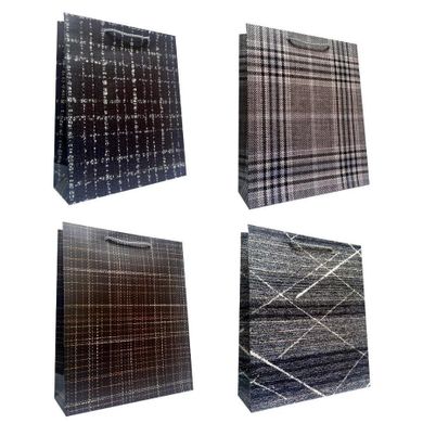 Ju-piter, torebka prezentowa, uniwersalna, rozmiar L, ciemna krata, 1 szt.