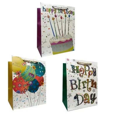 Ju-piter, torebka prezentowa, urodzinowa, rozmiar M, szerokie dno, 1 szt.