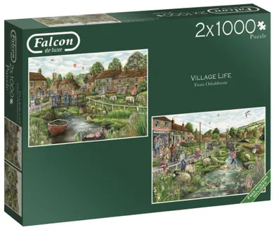 Jumbo, Falcon, Życie na wsi, puzzle 2w1, 2-1000 elementów