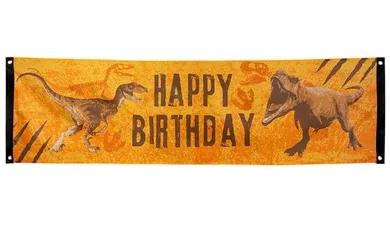 Jurassic Park, baner, Happy Birthday, dinozaury, 50-180 cm