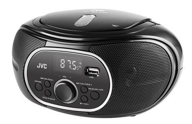 JVC, RD-E221B, radioodtwarzacz Boombox, czarny