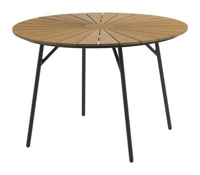 Jysk, Rangstrup, stół ogrodowy, naturalny, średnica 110 cm