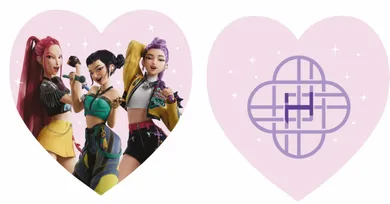 K-Pop Demon Hunters, poduszka kształtka, serce, 40 cm