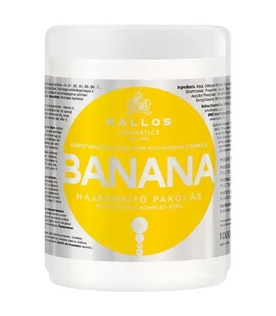 Kallos, Banana Fortifying Hair Mask With Multivitamin Complex, bananowa maska wzmacniająca do włosów z kompleksem multiwitamin, 1000 ml