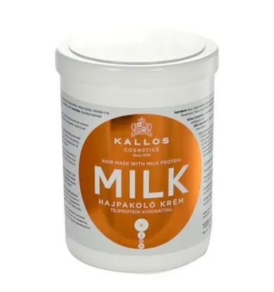 Kallos, Milk Hair Mask With Milk Protein, maska z wyciągiem proteiny mlecznej do włosów suchych i zniszczonych, 1000 ml