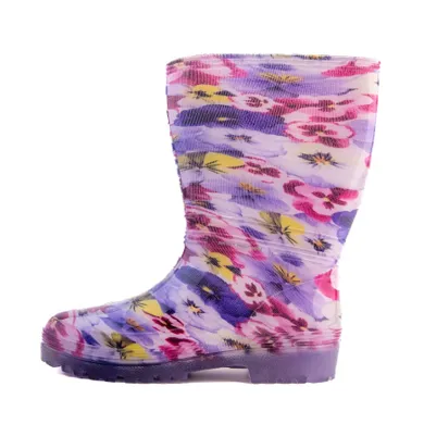 Kalosze dziewczęce, biało-niebieskie, Demar