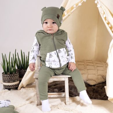 Kamizelka chłopięca z kapturem, zielona, Nicol