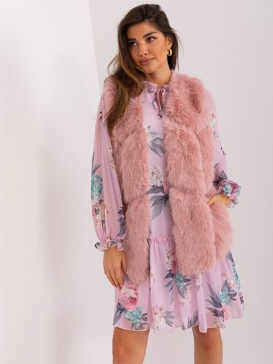 Kamizelka damska, różowa, Italy Moda