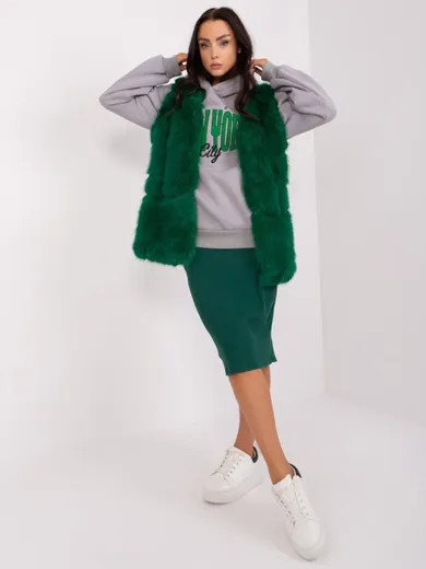 Kamizelka damska, zielona, Italy Moda
