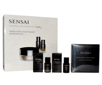 Kanebo, Sensai Set, zestaw, Translucent Loose Powder, puder sypki, 20g, Luminous Sheer Foundation LS 203, rozświetlający podkład, 2 ml, Glowing Base, rozświetlająca baza, 2 ml