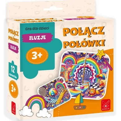 Kangur, Połącz połówki, Iluzje, puzzle, 12 elementów