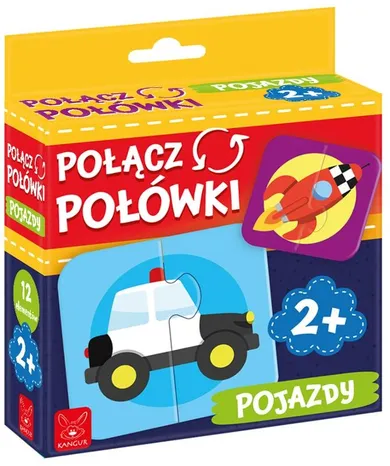 Kangur, Połącz Połówki, Pojazdy, puzzle, 12 elementów