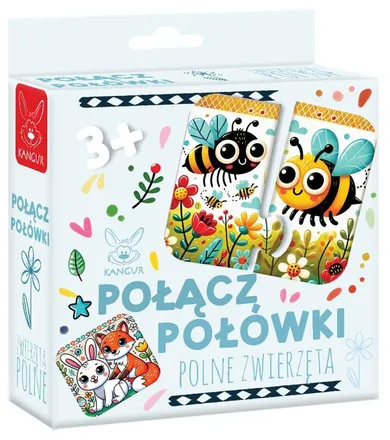 Kangur, Połącz połówki, Polne Zwierzęta, puzzle, 12 elementów