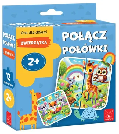 Kangur, Połącz połówki, Zwierzątka, puzzle, 12 elementów