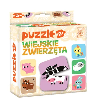 Kangur, wiejskie zwierzęta, puzzle