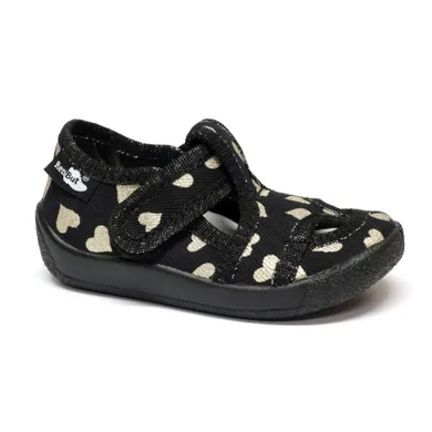 Kapcie dziewczęce, czarne, RenBut