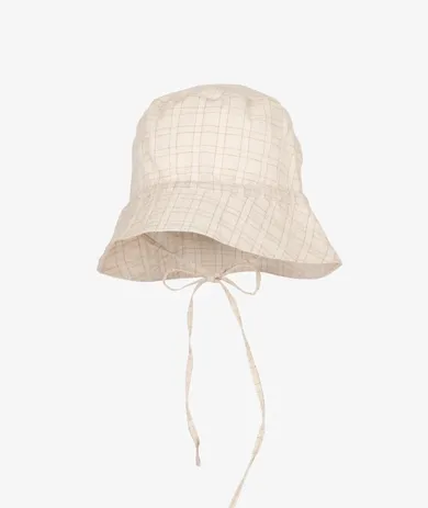 Kapelusz chłopięcy, wiązany, beżowy, Iltom