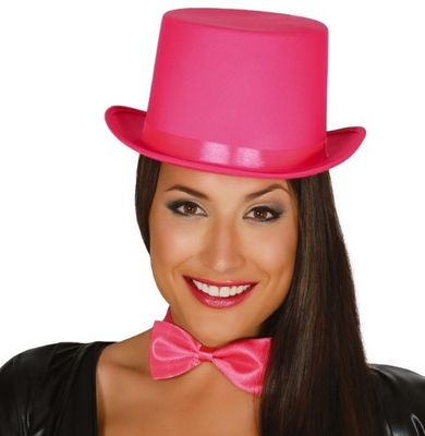 Kapelusz, cylinder, różowy