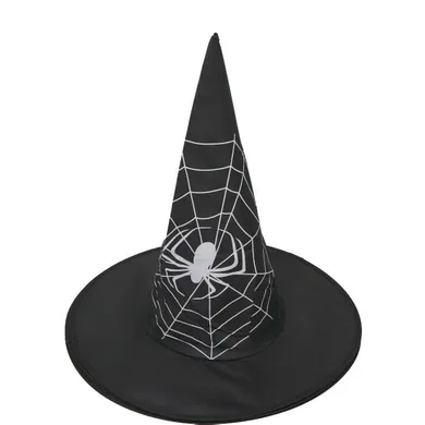 Kapelusz czarownicy, pajęczyna, czarny