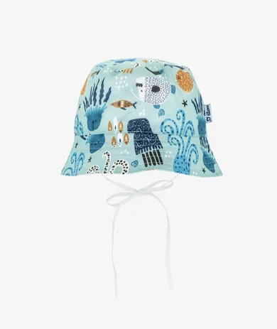 Kapelusz dziecięcy, wiązany, niebieski, Iltom