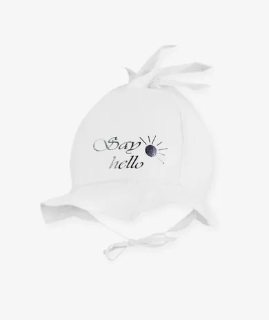 Kapelusz dziewczęcy, biały, wiązany, Iltom