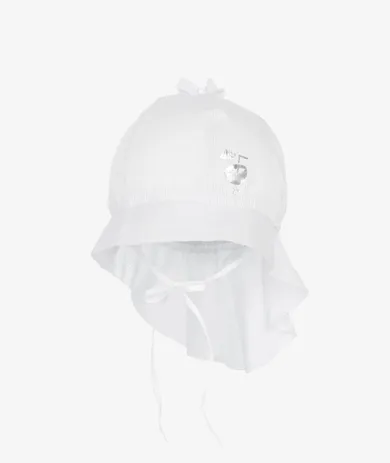 Kapelusz dziewczęcy safari, wiązany, biały, Chillout, Iltom