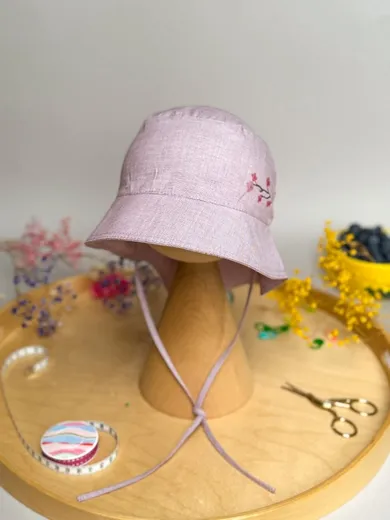 Kapelusz dziewczęcy safari, wiązany, czerwony, Iltom