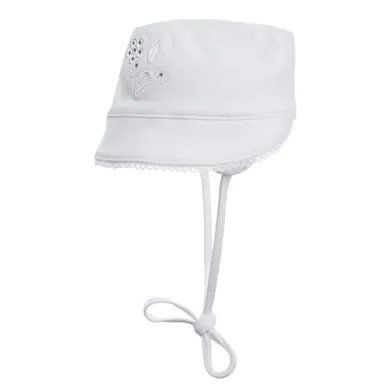 Kapelusz dziewczęcy, wiązany, biały, Döll