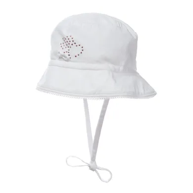 Kapelusz dziewczęcy, wiązany, biały, Döll