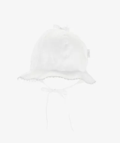 Kapelusz dziewczęcy, wiązany, biały, Iltom