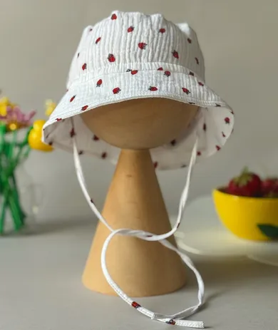 Kapelusz dziewczęcy, wiązany, biały, Iltom