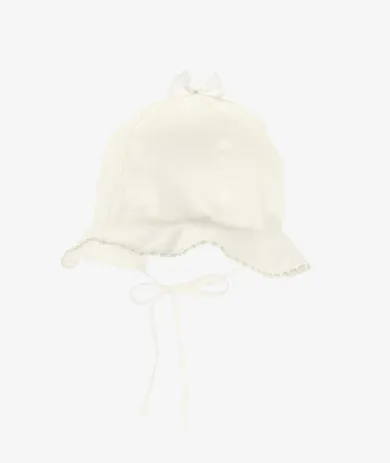 Kapelusz dziewczęcy, wiązany, ecru, Iltom