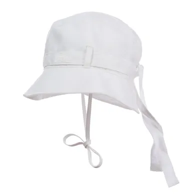 Kapelusz dziewczęcy, wiązany, lniany, biały, Döll