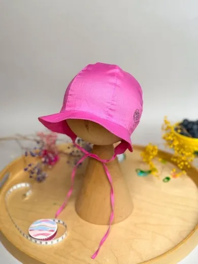 Kapelusz dziewczęcy, wiązany, różowy, Iltom