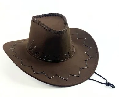Kapelusz kowbojski, brązowy welurowy